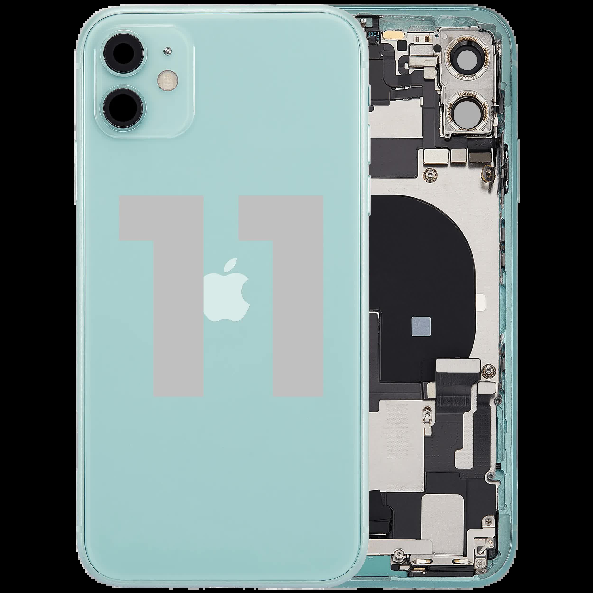 Rückgehäuse mit Ladebuchsen-Flex und Kleinteilen für iPhone 11 (ausgebautes Originalteil: Grade B) (Green (Grün))