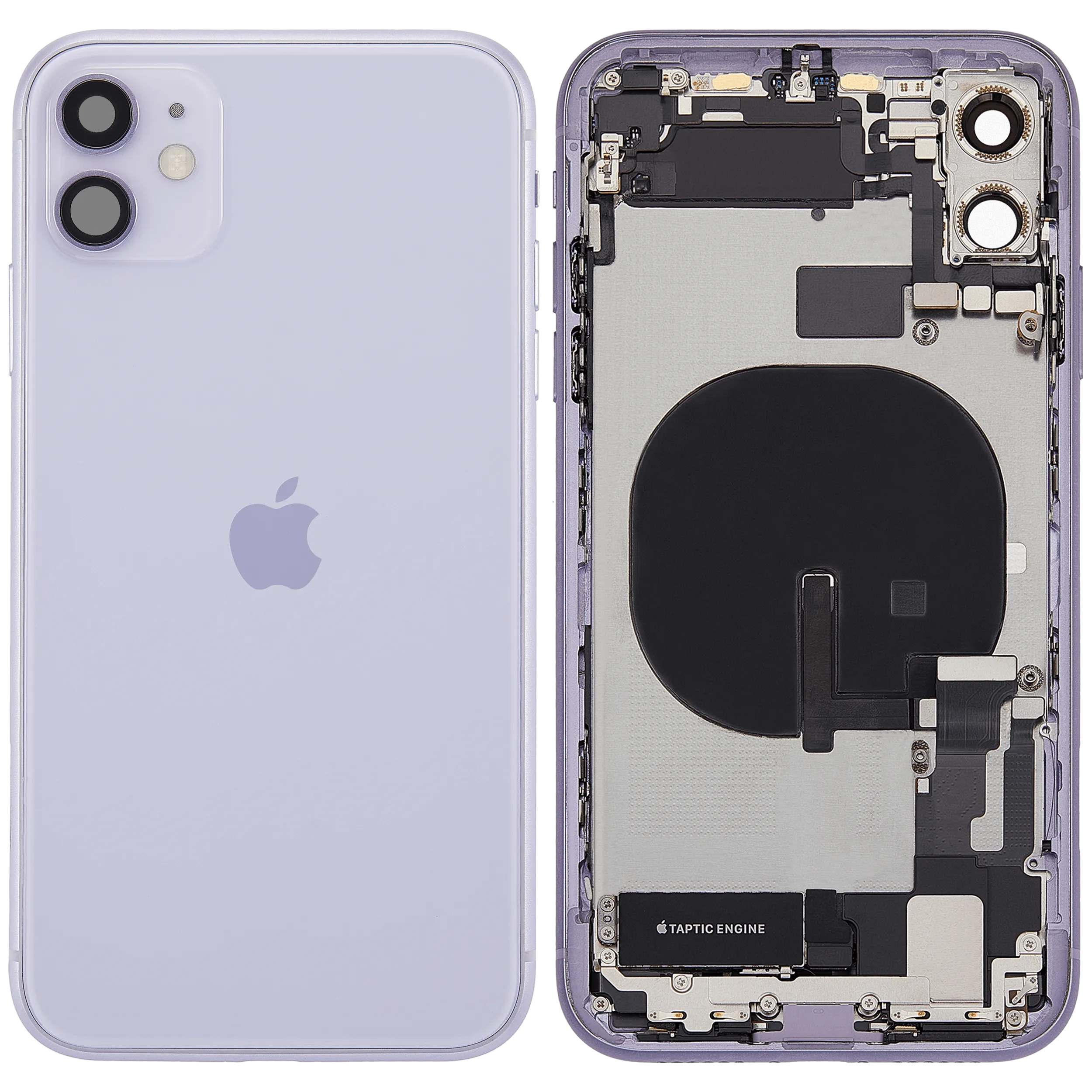 Rückgehäuse mit Ladebuchsen-Flex und Kleinteilen für iPhone 11 (ausgebautes Originalteil: Grade B) (Purple (Violett)) – Bild 3
