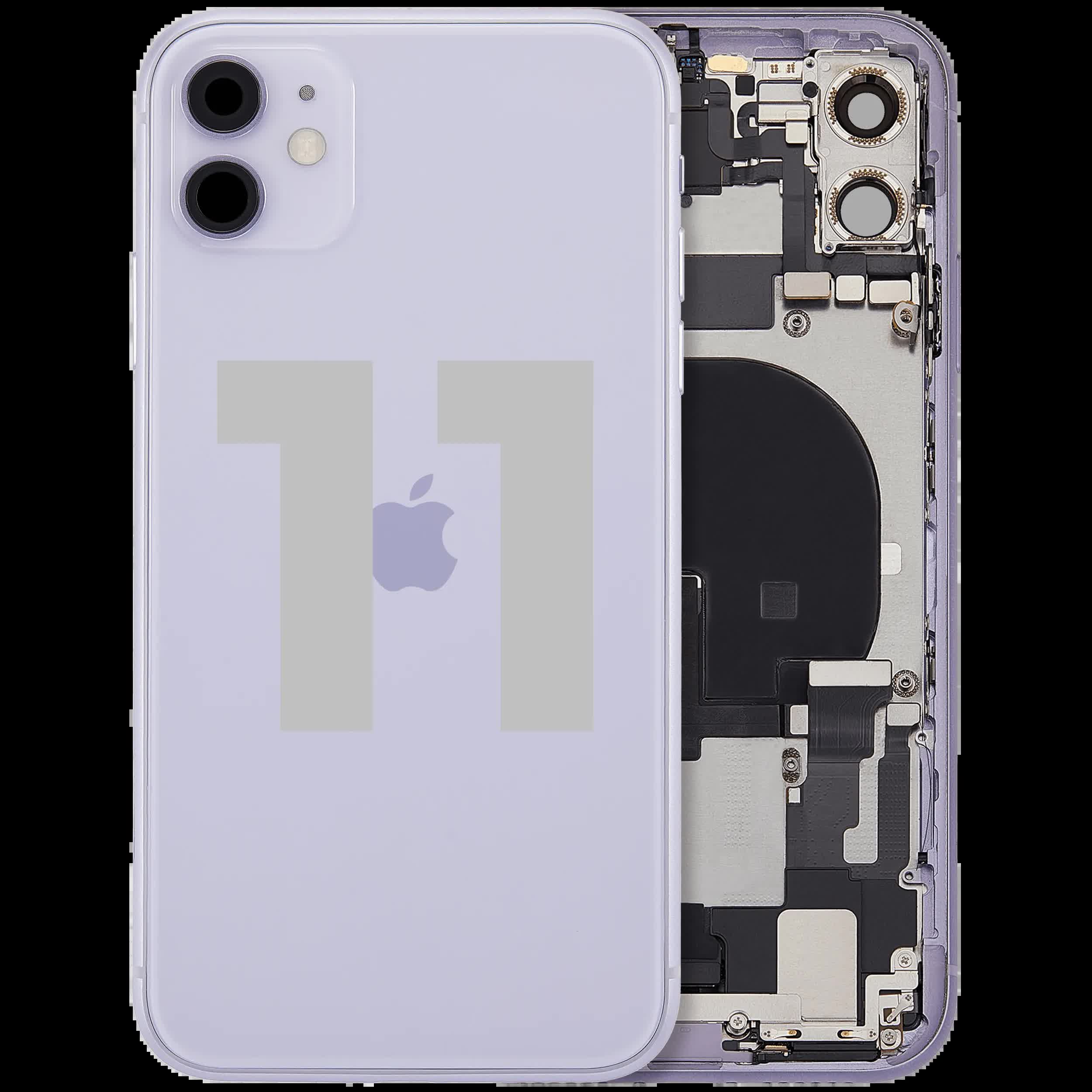 Rückgehäuse mit Ladebuchsen-Flex und Kleinteilen für iPhone 11 (ausgebautes Originalteil: Grade B) (Purple (Violett))