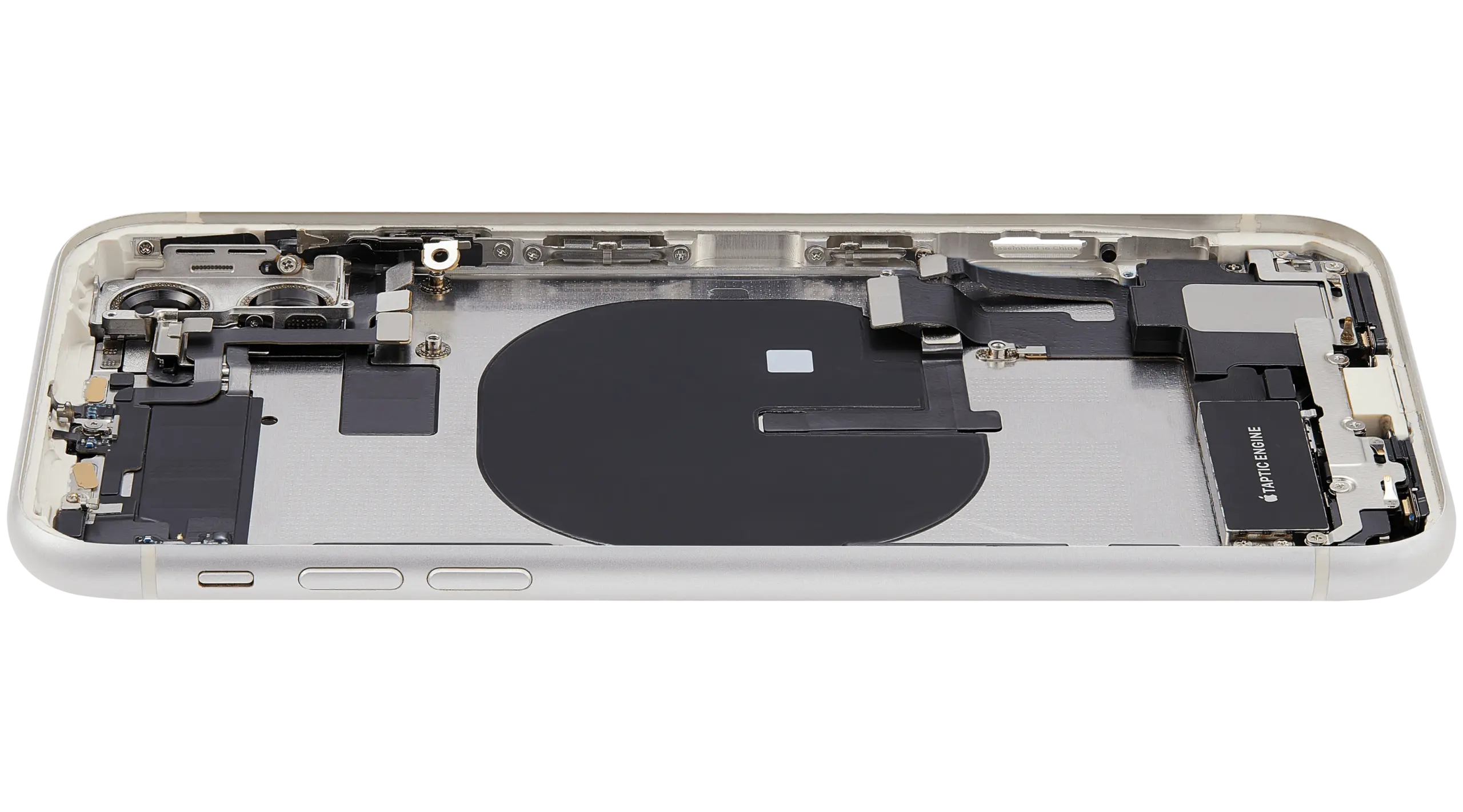 Rückgehäuse mit Ladebuchsen-Flex und Kleinteilen für iPhone 11 (ausgebautes Originalteil: Grade B) (White (Weiß)) – Bild 2