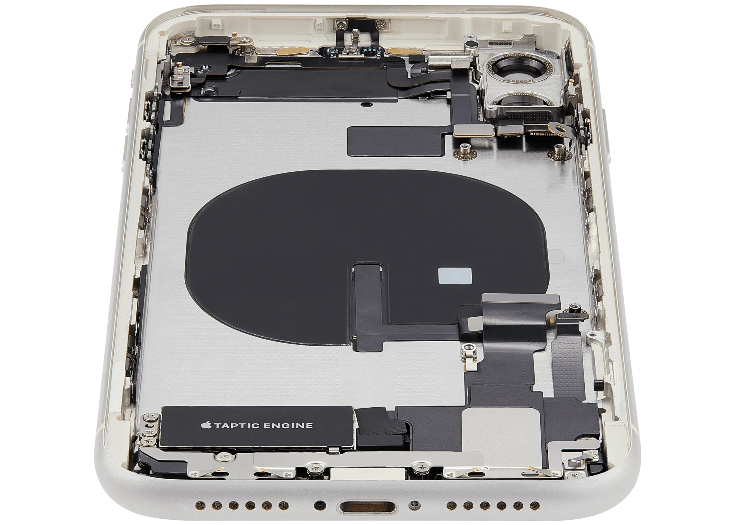 Rückgehäuse mit Ladebuchsen-Flex und Kleinteilen für iPhone 11 (ausgebautes Originalteil: Grade B) (White (Weiß)) – Bild 3