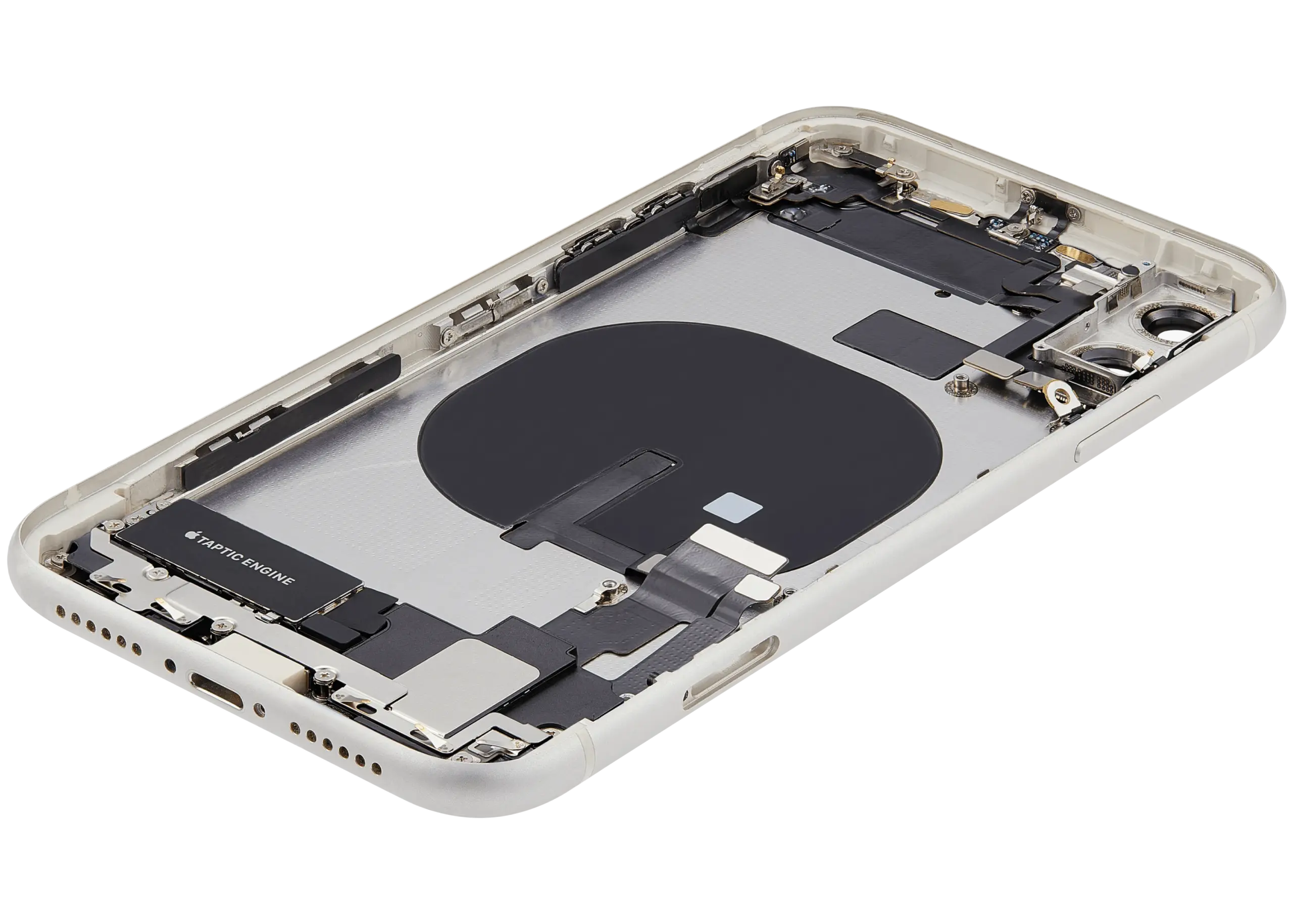 Rückgehäuse mit Ladebuchsen-Flex und Kleinteilen für iPhone 11 (ausgebautes Originalteil: Grade B) (White (Weiß)) – Bild 4