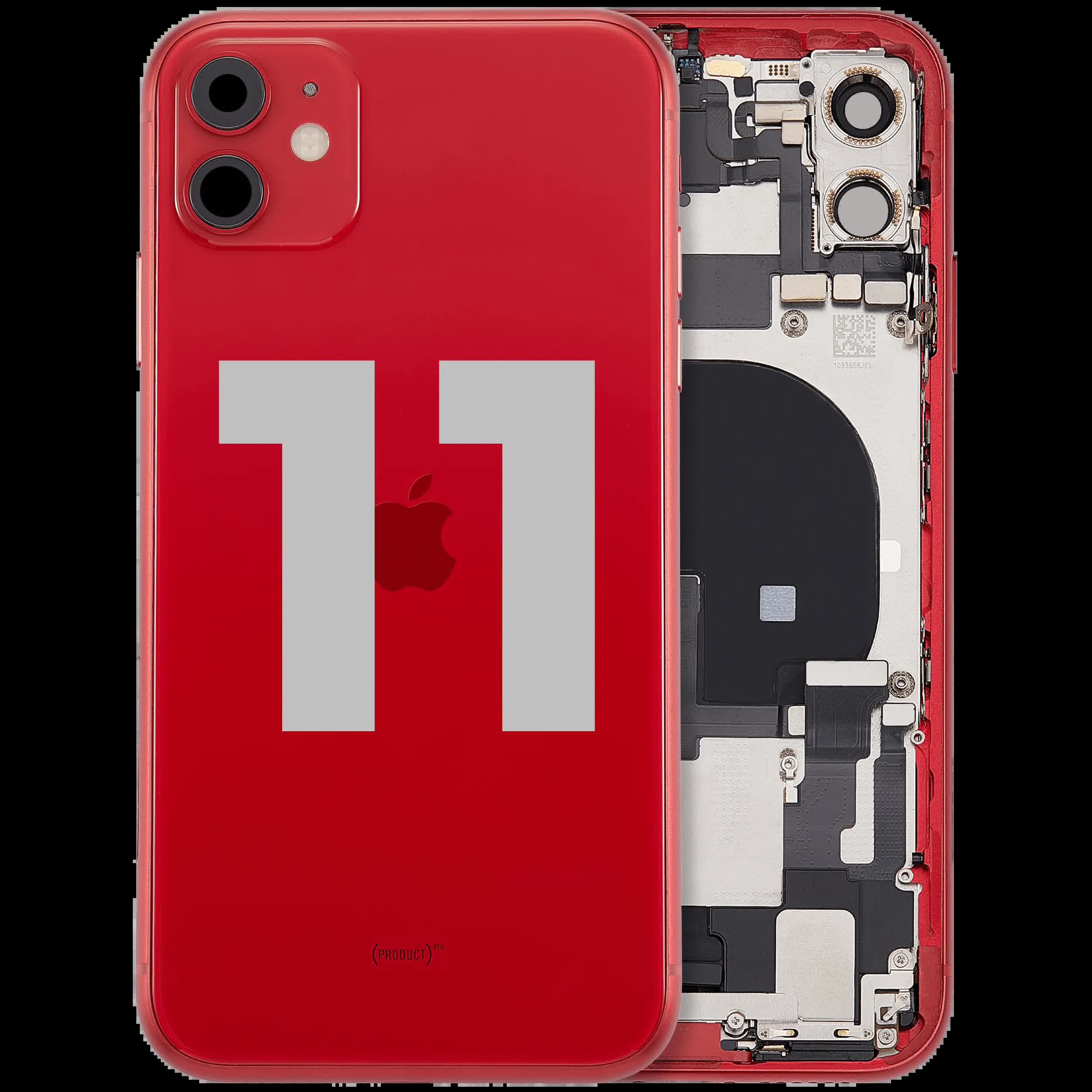 Rückgehäuse mit Ladebuchsen-Flex und Kleinteilen für iPhone 11 (ausgebautes Originalteil: Grade C) (Red (Rot))
