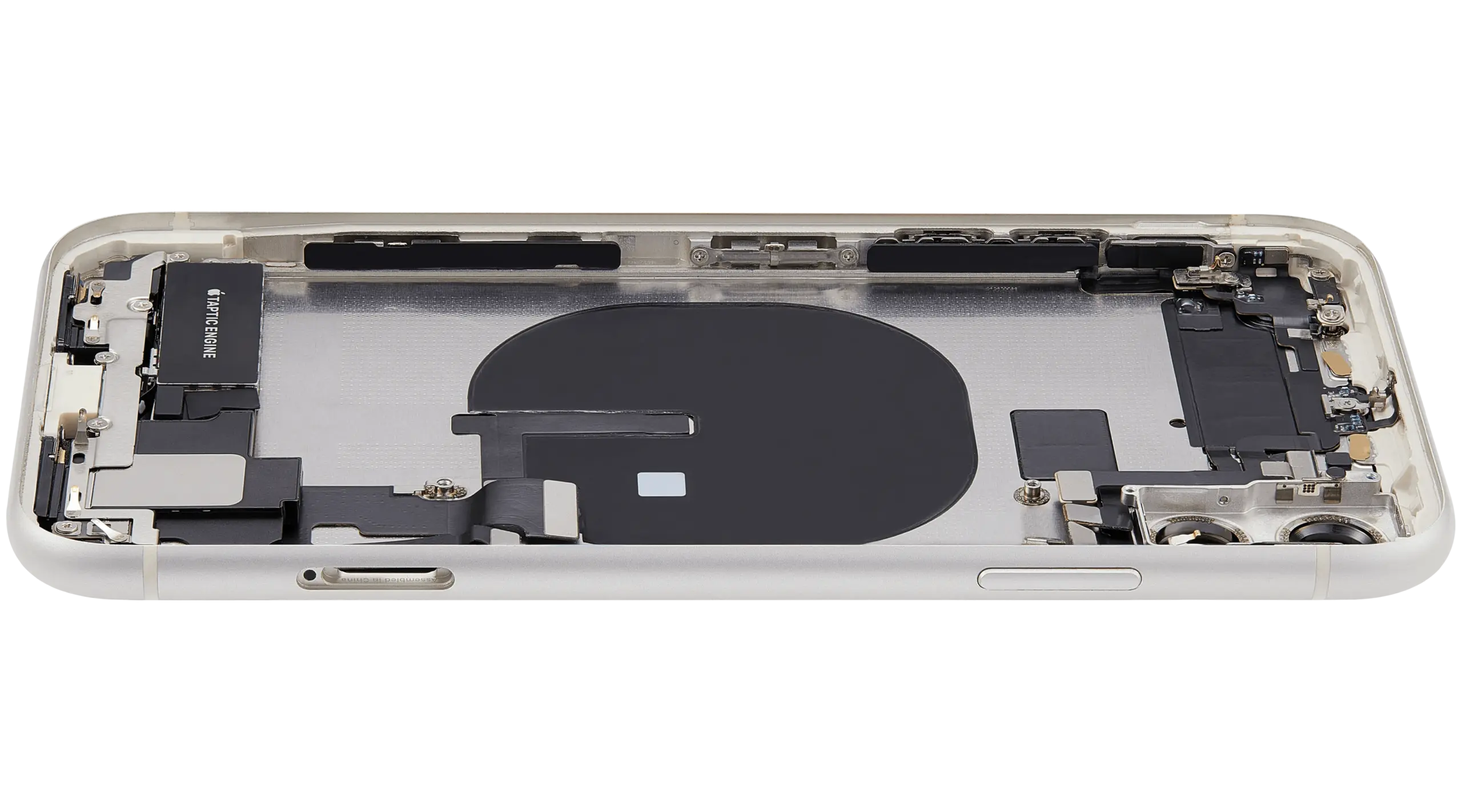 Rückgehäuse mit Ladebuchsen-Flex und Kleinteilen für iPhone 11 (ausgebautes Originalteil: Grade C) (White (Weiß)) – Bild 2