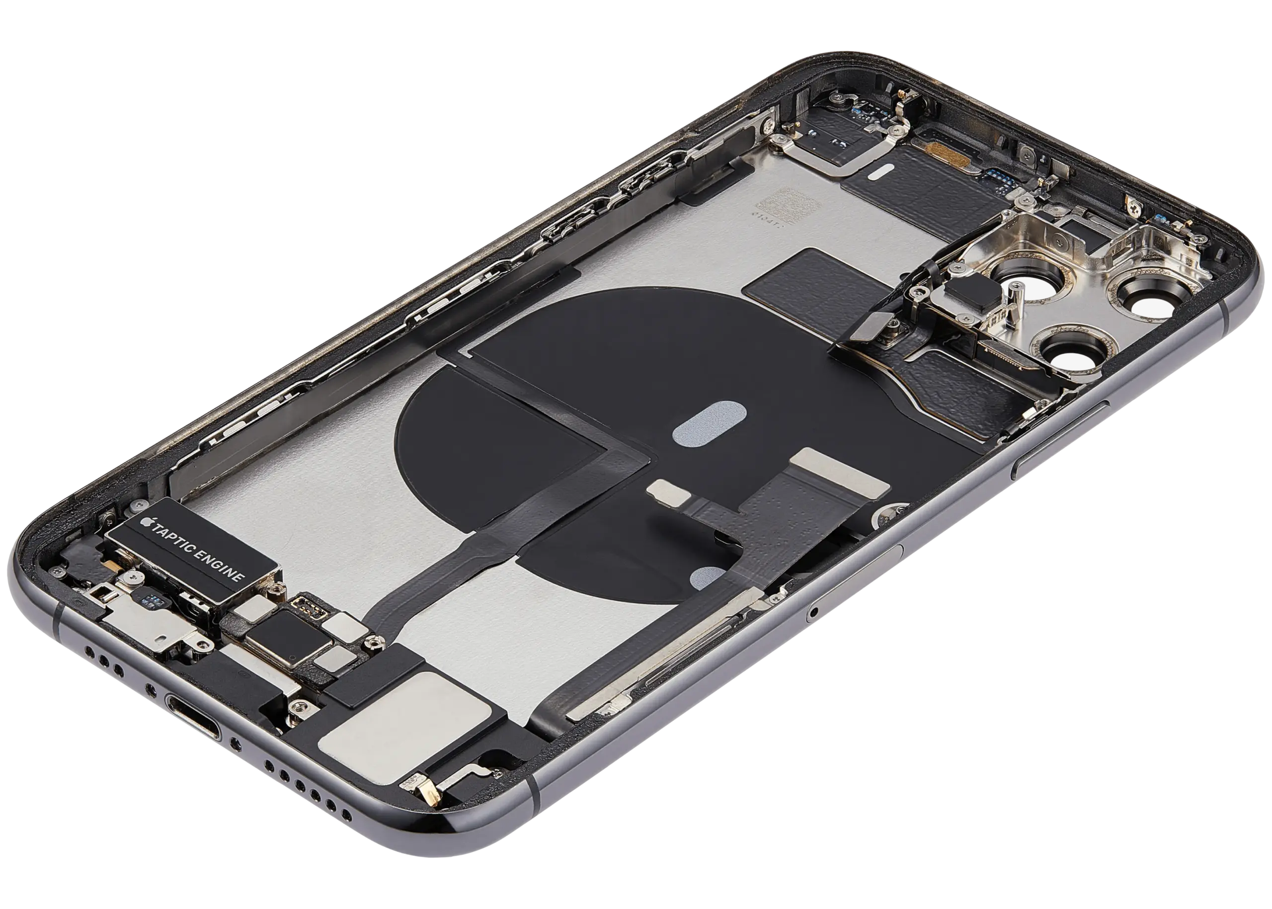 Rückgehäuse mit Ladebuchsen-Flex und Kleinteilen für iPhone 11 Pro (ausgebautes Originalteil: Grade A) (Space Gray) – Bild 3