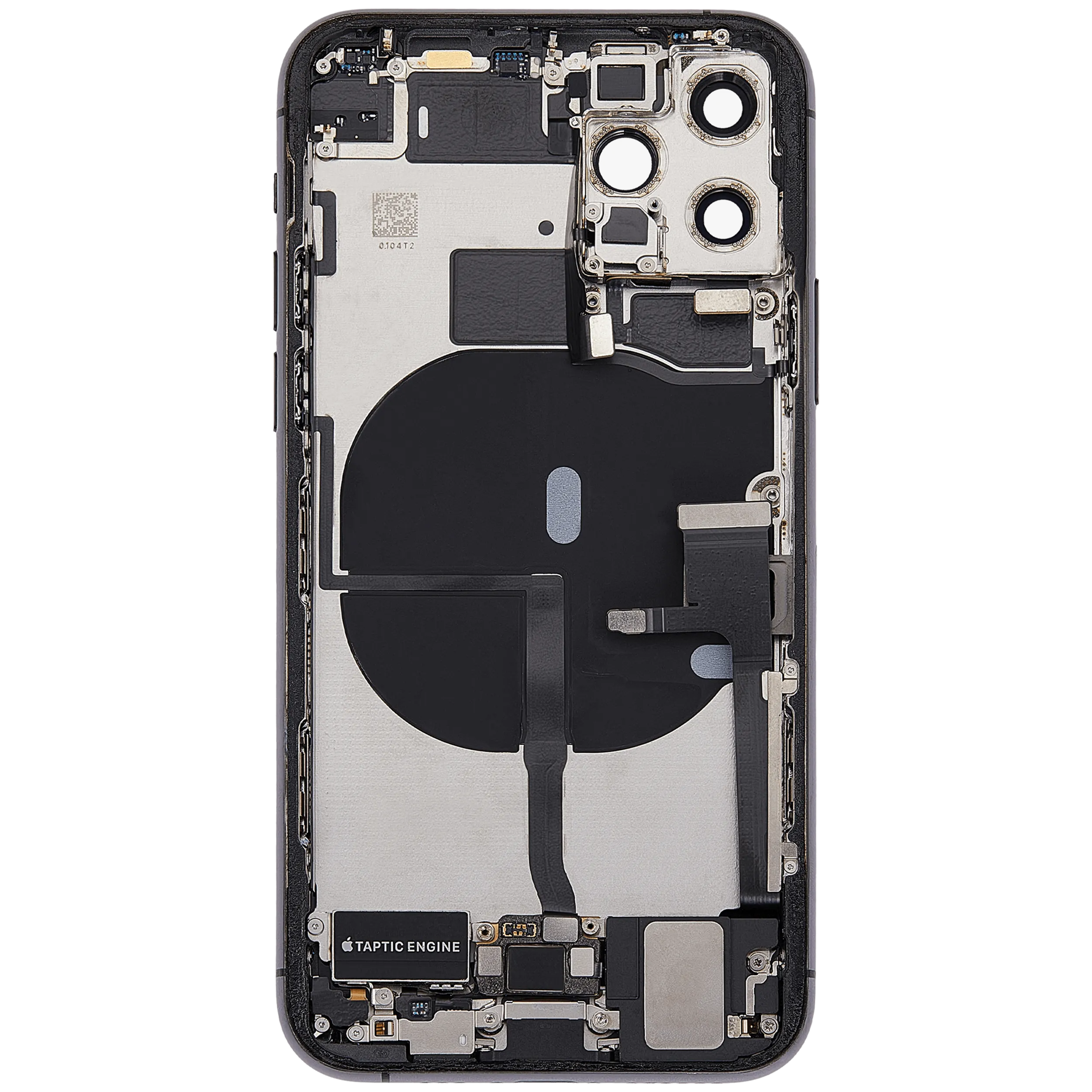 Rückgehäuse mit Ladebuchsen-Flex und Kleinteilen für iPhone 11 Pro (ausgebautes Originalteil: Grade B) (Matte Space Gray) – Bild 2