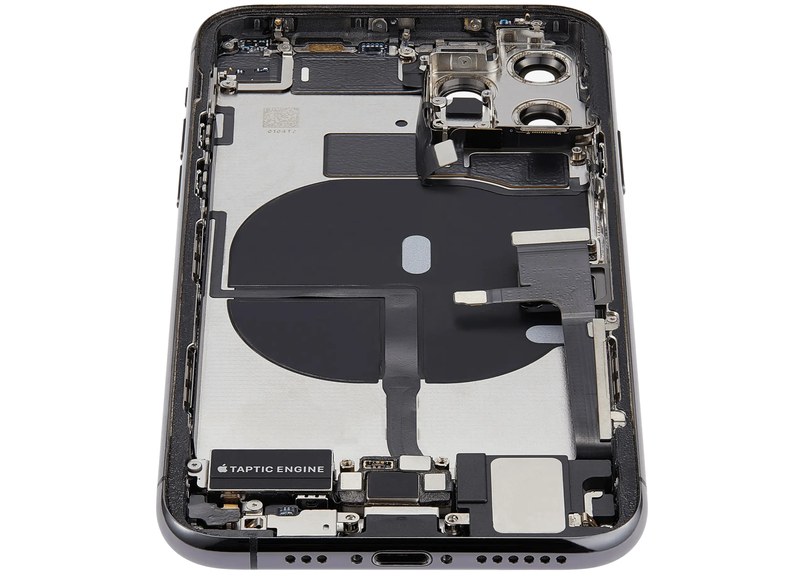 Rückgehäuse mit Ladebuchsen-Flex und Kleinteilen für iPhone 11 Pro (ausgebautes Originalteil: Grade B) (Matte Space Gray) – Bild 4