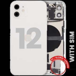 Rückgehäuse mit Ladebuchsen-Flex und Kleinteilen für iPhone 12 (EU / globale Version) (ausgebautes Originalteil: Grade A) (White (Weiß))