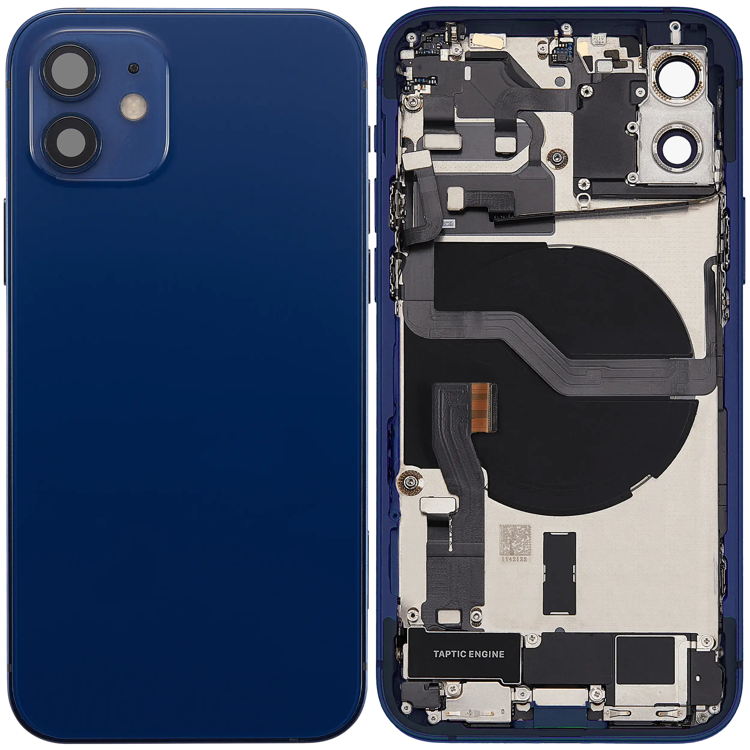 Rückgehäuse mit Ladebuchsen-Flex und Kleinteilen für iPhone 12 (EU / globale Version) (ausgebautes Originalteil: Grade B) (Blue (Blau)) – Bild 2