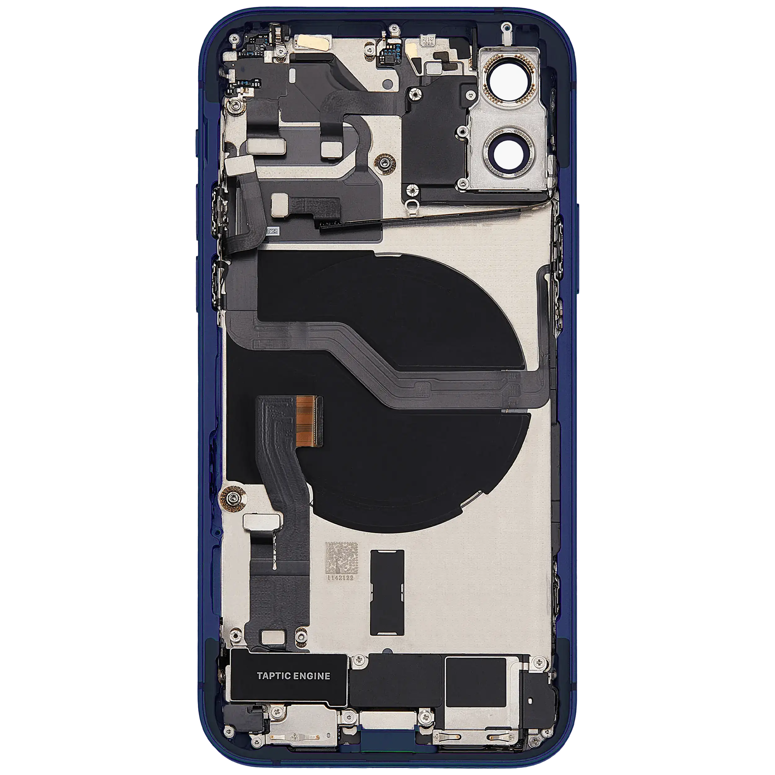 Rückgehäuse mit Ladebuchsen-Flex und Kleinteilen für iPhone 12 (EU / globale Version) (ausgebautes Originalteil: Grade B) (Blue (Blau)) – Bild 4