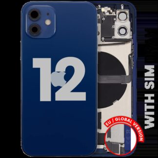 Rückgehäuse mit Ladebuchsen-Flex und Kleinteilen für iPhone 12 (EU / globale Version) (ausgebautes Originalteil: Grade B) (Blue (Blau))