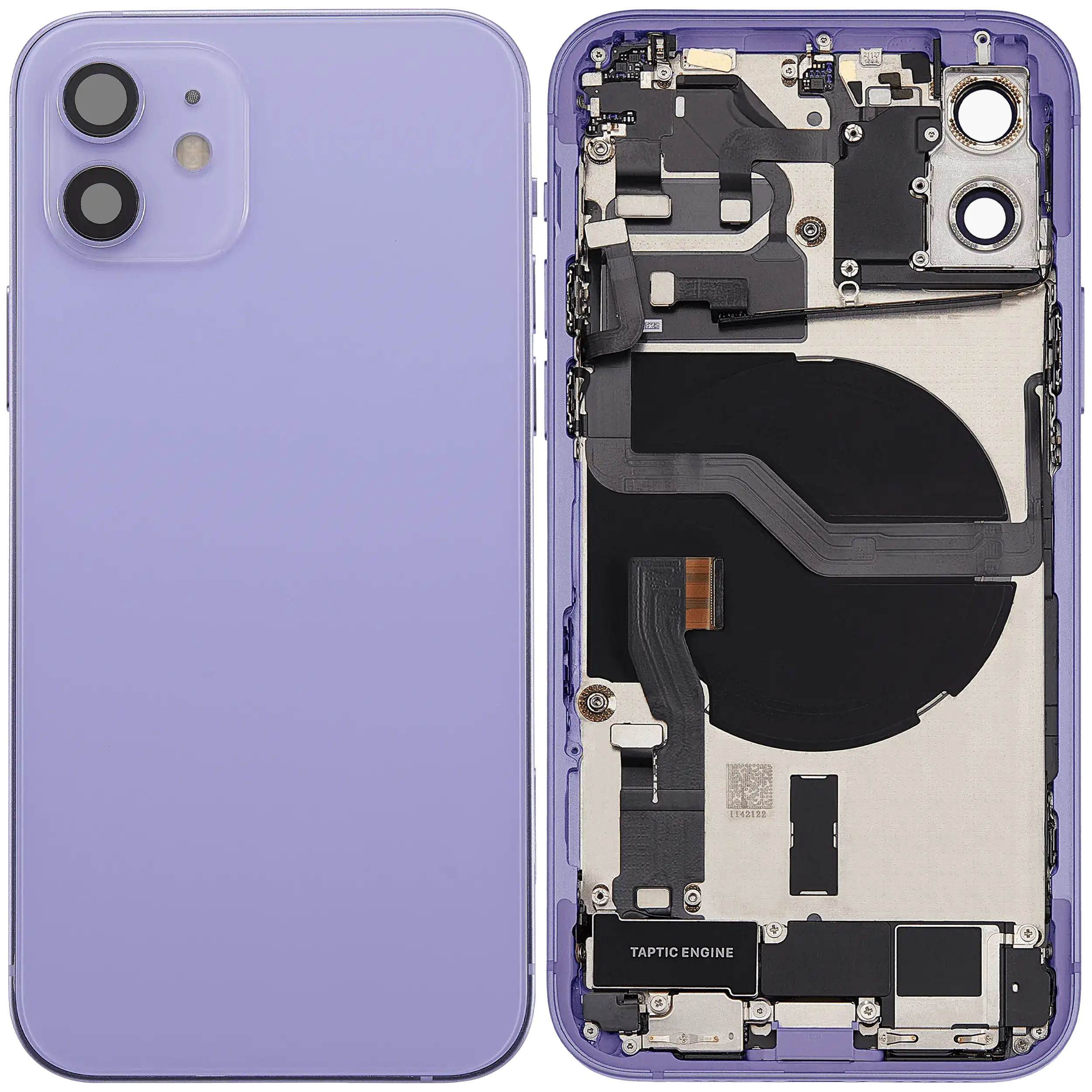 Rückgehäuse mit Ladebuchsen-Flex und Kleinteilen für iPhone 12 (EU / globale Version) (ausgebautes Originalteil: Grade B) (Purple (Violett)) – Bild 2