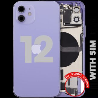 Rückgehäuse mit Ladebuchsen-Flex und Kleinteilen für iPhone 12 (EU / globale Version) (ausgebautes Originalteil: Grade B) (Purple (Violett))