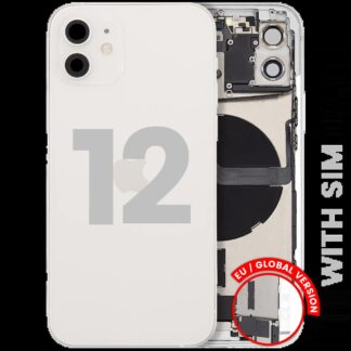 Rückgehäuse mit Ladebuchsen-Flex und Kleinteilen für iPhone 12 (EU / globale Version) (ausgebautes Originalteil: Grade B) (White (Weiß))