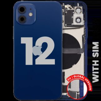 Rückgehäuse mit Ladebuchsen-Flex und Kleinteilen für iPhone 12 (EU / globale Version) (ausgebautes Originalteil: Grade C) (Blue (Blau))