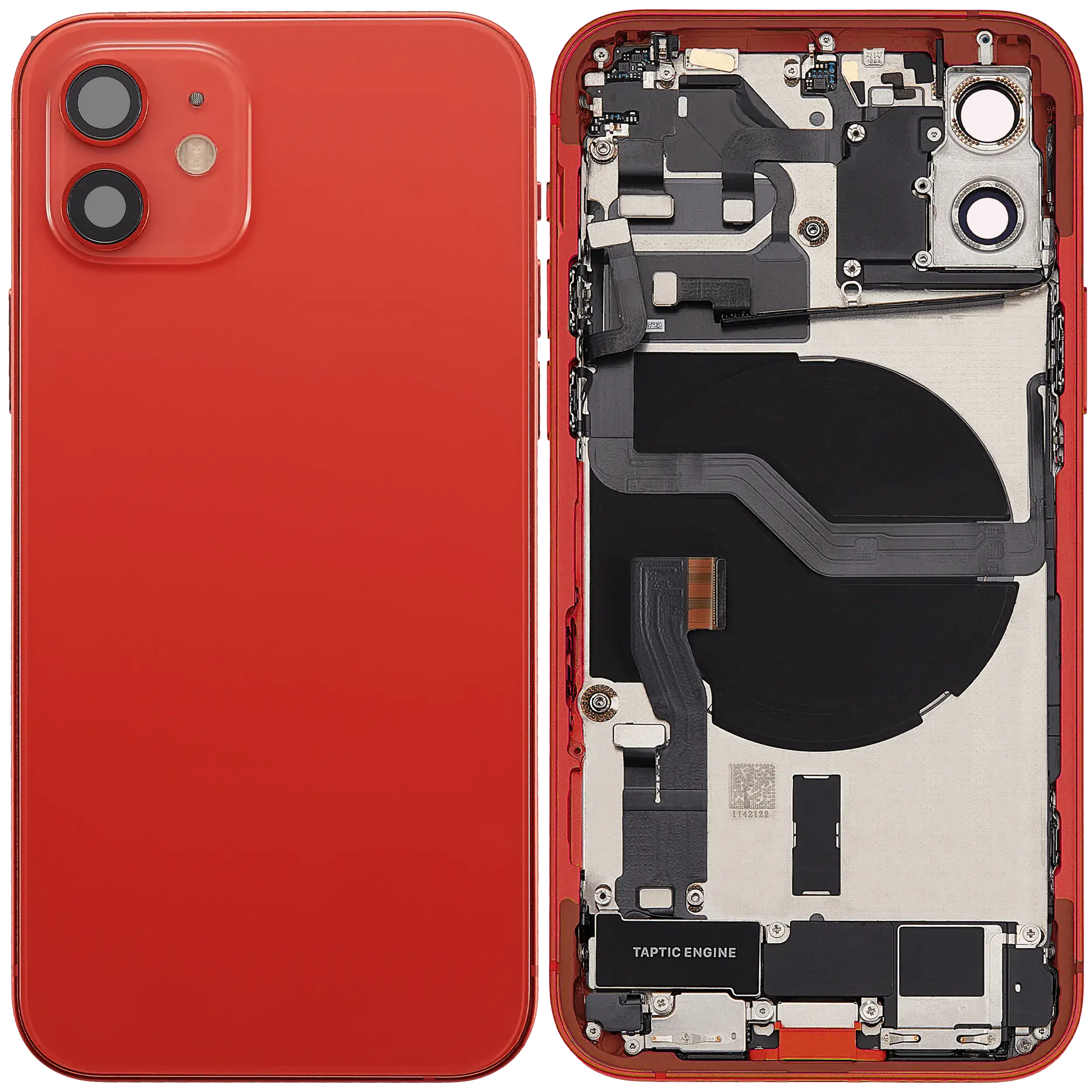 Rückgehäuse mit Ladebuchsen-Flex und Kleinteilen für iPhone 12 (EU / globale Version) (ausgebautes Originalteil: Grade C) (Red (Rot)) – Bild 2