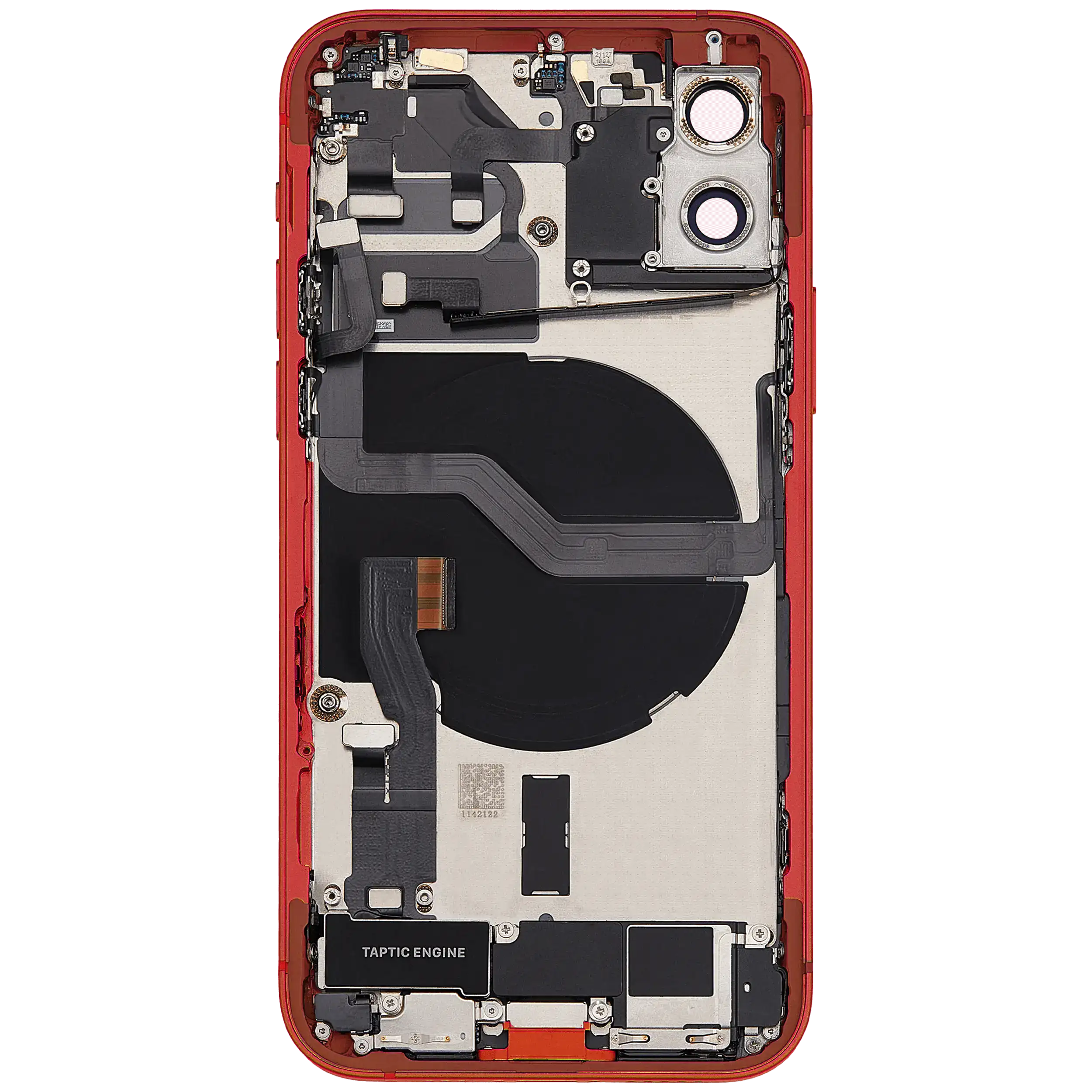 Rückgehäuse mit Ladebuchsen-Flex und Kleinteilen für iPhone 12 (EU / globale Version) (ausgebautes Originalteil: Grade C) (Red (Rot)) – Bild 4