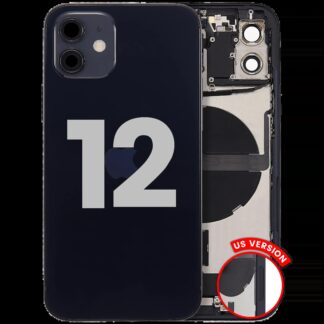 Rückgehäuse mit Ladebuchsen-Flex und Kleinteilen für iPhone 12 (US-Version) (ausgebautes Originalteil: Grade B) (Black (Schwarz))