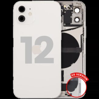 Rückgehäuse mit Ladebuchsen-Flex und Kleinteilen für iPhone 12 (US-Version) (ausgebautes Originalteil: Grade B) (White (Weiß))