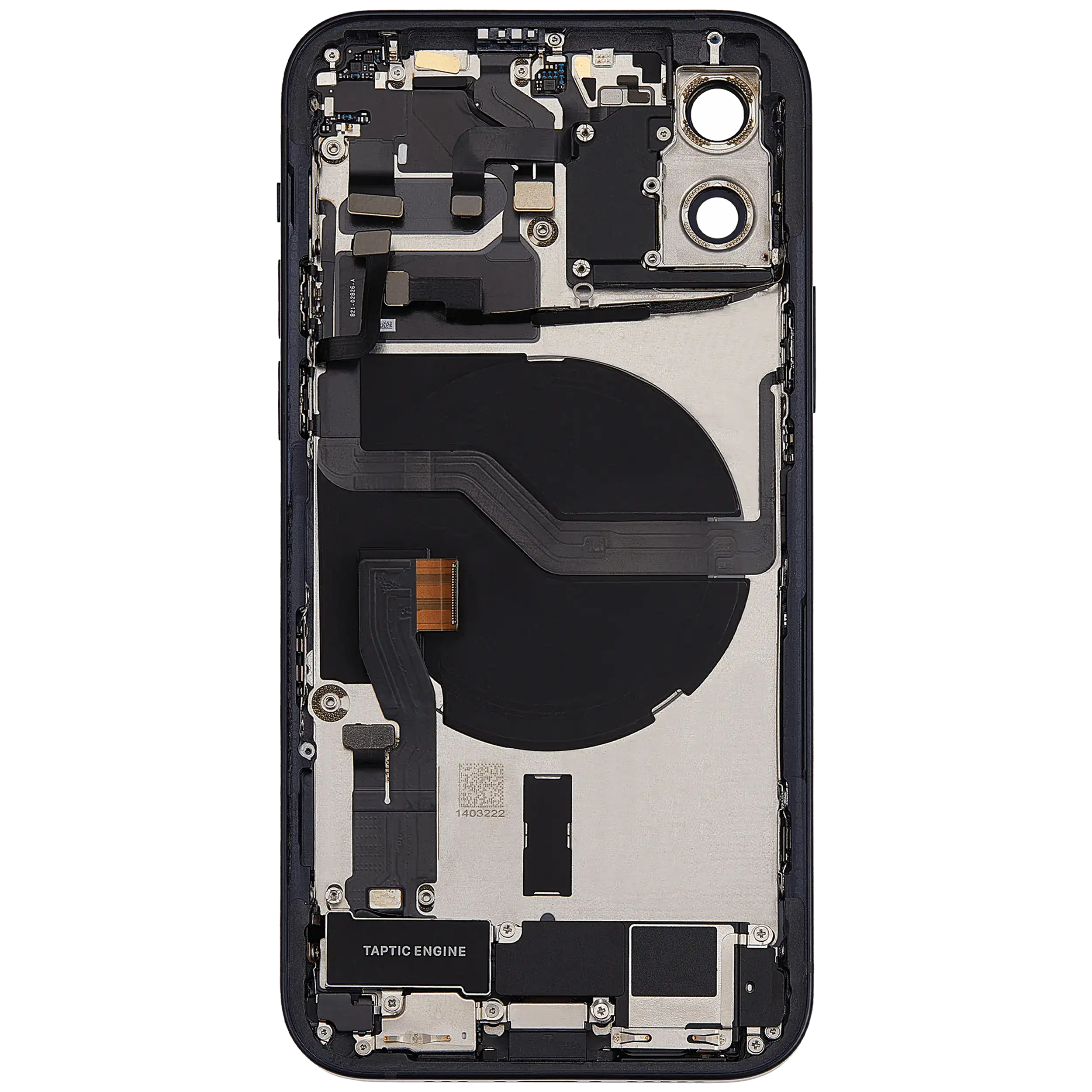 Rückgehäuse mit Ladebuchsen-Flex und Kleinteilen für iPhone 12 (US-Version) (ausgebautes Originalteil: Grade C) (Black (Schwarz)) – Bild 4