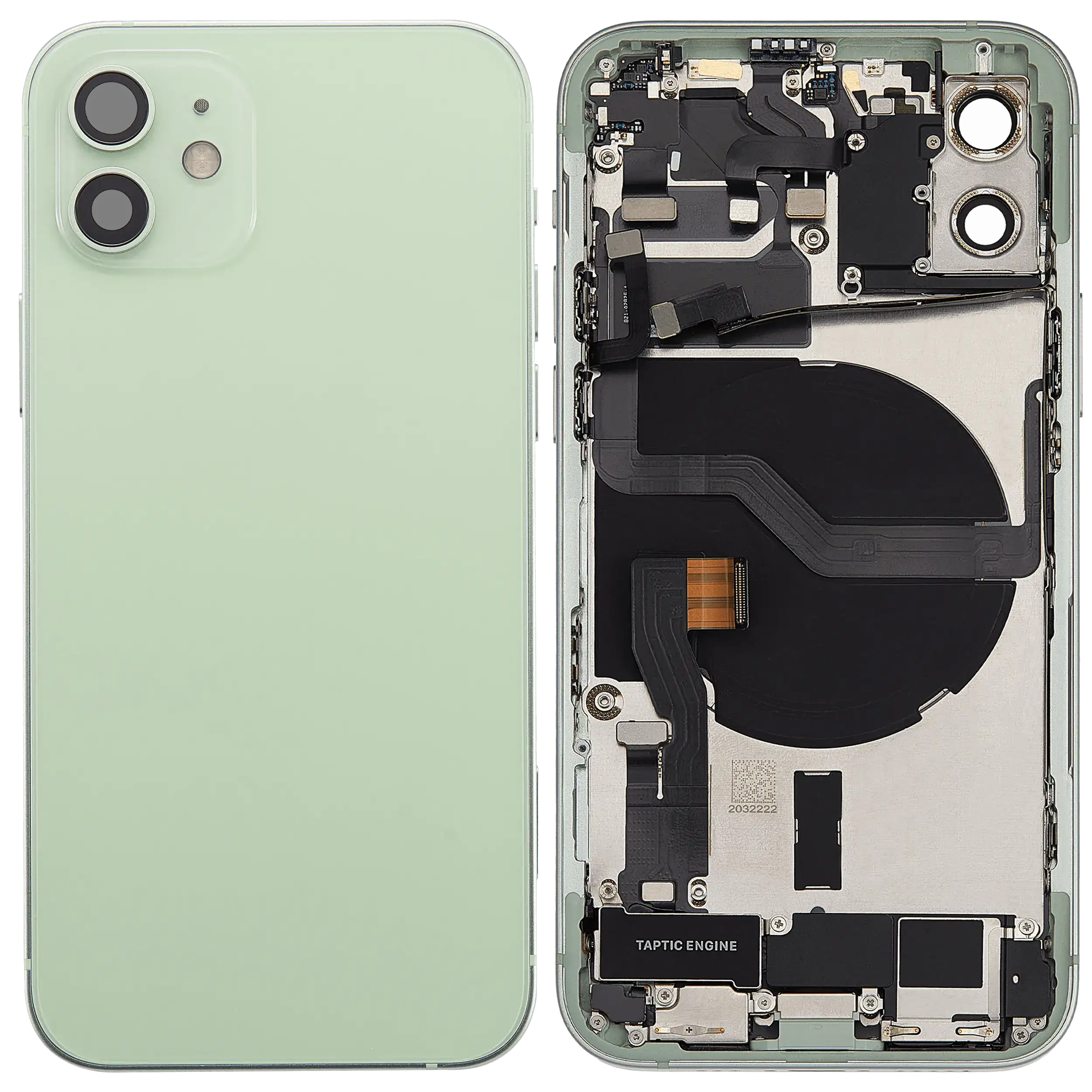 Rückgehäuse mit Ladebuchsen-Flex und Kleinteilen für iPhone 12 (US-Version) (ausgebautes Originalteil: Grade C) (Green (Grün)) – Bild 2
