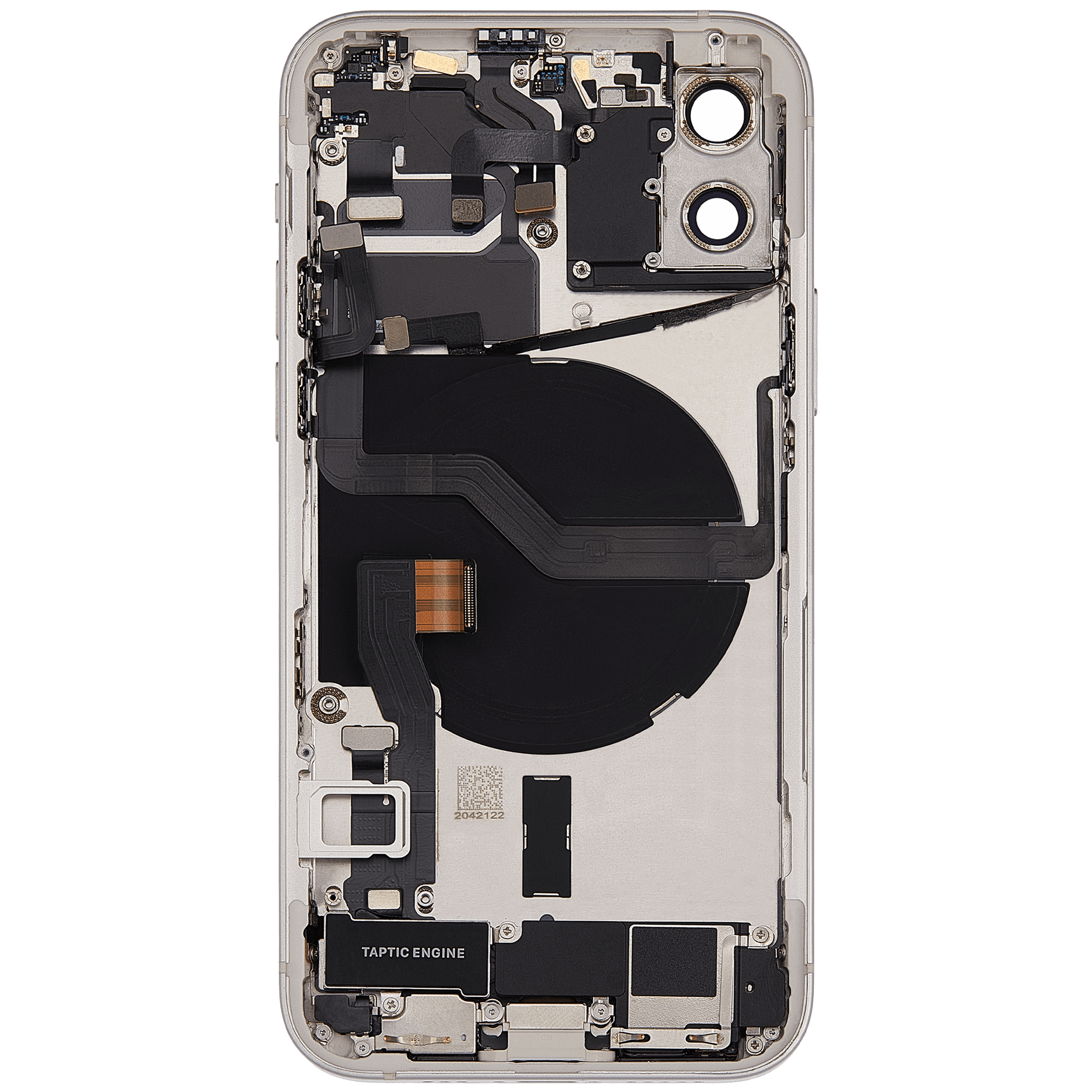 Rückgehäuse mit Ladebuchsen-Flex und Kleinteilen für iPhone 12 (US-Version) (ausgebautes Originalteil: Grade C) (White (Weiß)) – Bild 4