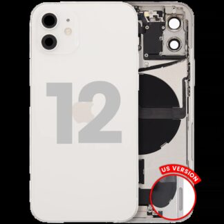 Rückgehäuse mit Ladebuchsen-Flex und Kleinteilen für iPhone 12 (US-Version) (ausgebautes Originalteil: Grade C) (White (Weiß))