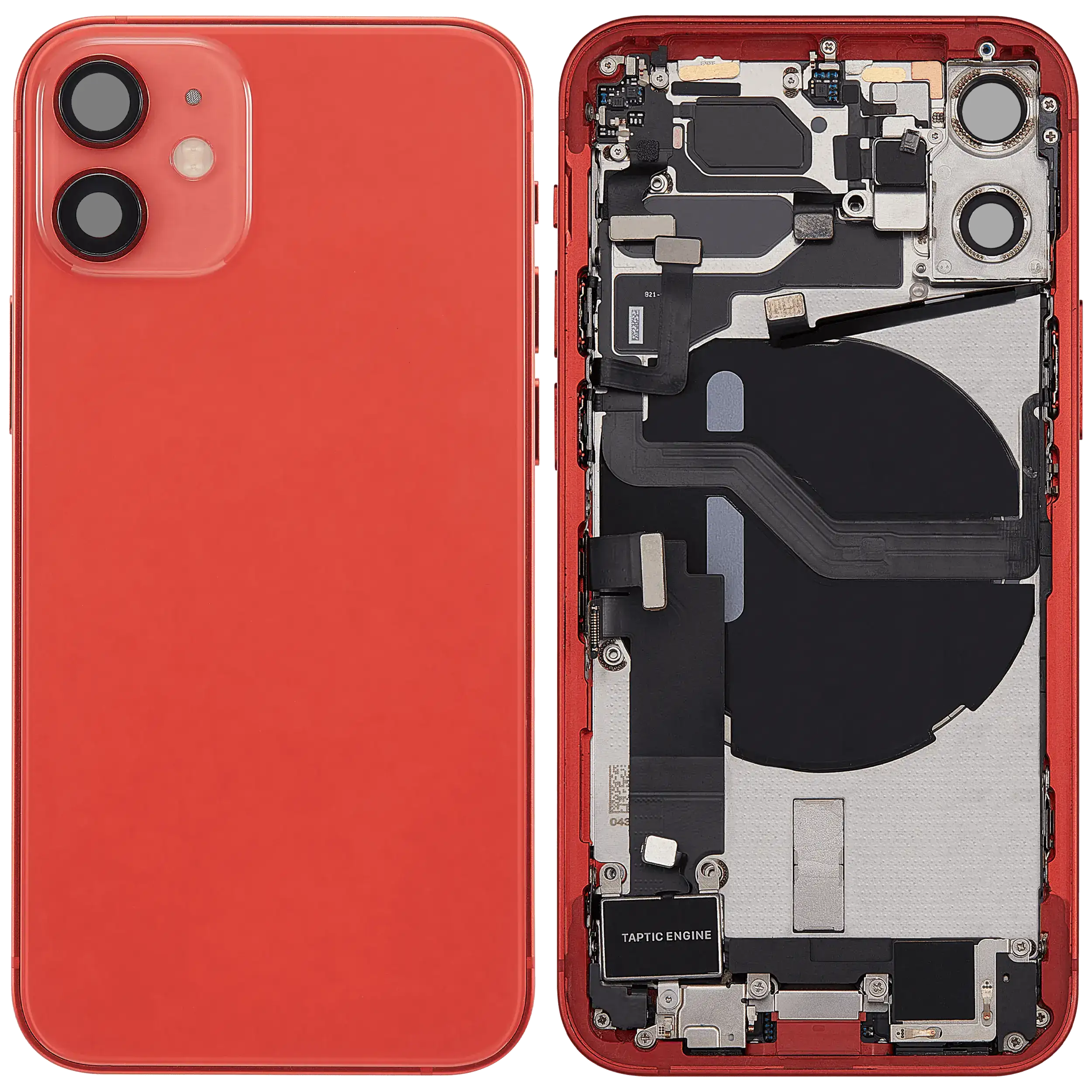 Rückgehäuse mit Ladebuchsen-Flex und Kleinteilen für iPhone 12 Mini (EU / globale Version) (ausgebautes Originalteil: Grade B) (Red (Rot)) – Bild 2