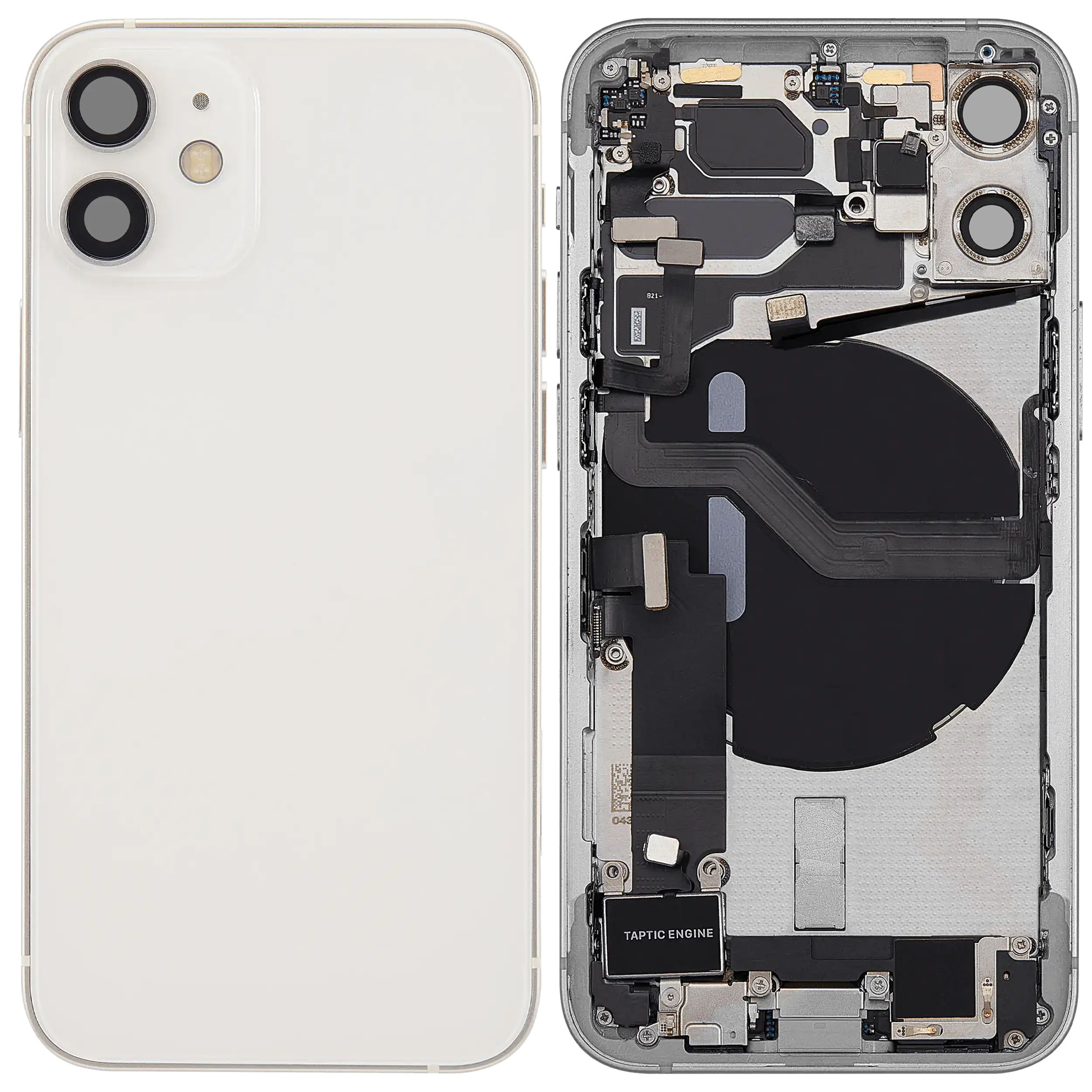 Rückgehäuse mit Ladebuchsen-Flex und Kleinteilen für iPhone 12 Mini (EU / globale Version) (ausgebautes Originalteil: Grade B) (White (Weiß)) – Bild 2