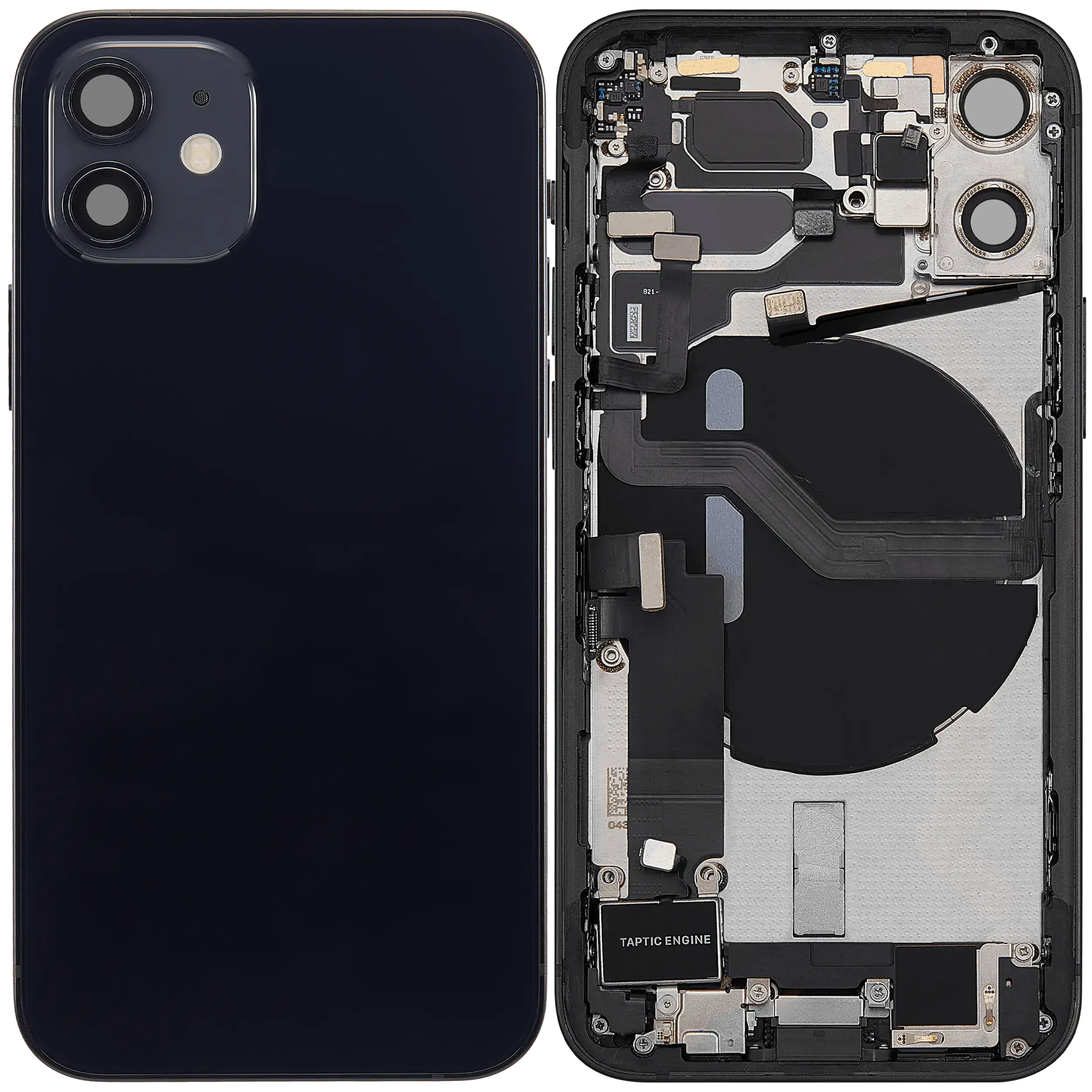 Rückgehäuse mit Ladebuchsen-Flex und Kleinteilen für iPhone 12 Mini (EU / globale Version) (ausgebautes Originalteil: Grade C) (Black (Schwarz)) – Bild 2