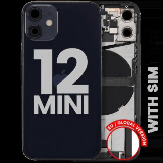 Rückgehäuse mit Ladebuchsen-Flex und Kleinteilen für iPhone 12 Mini (EU / globale Version) (ausgebautes Originalteil: Grade C) (Black (Schwarz))