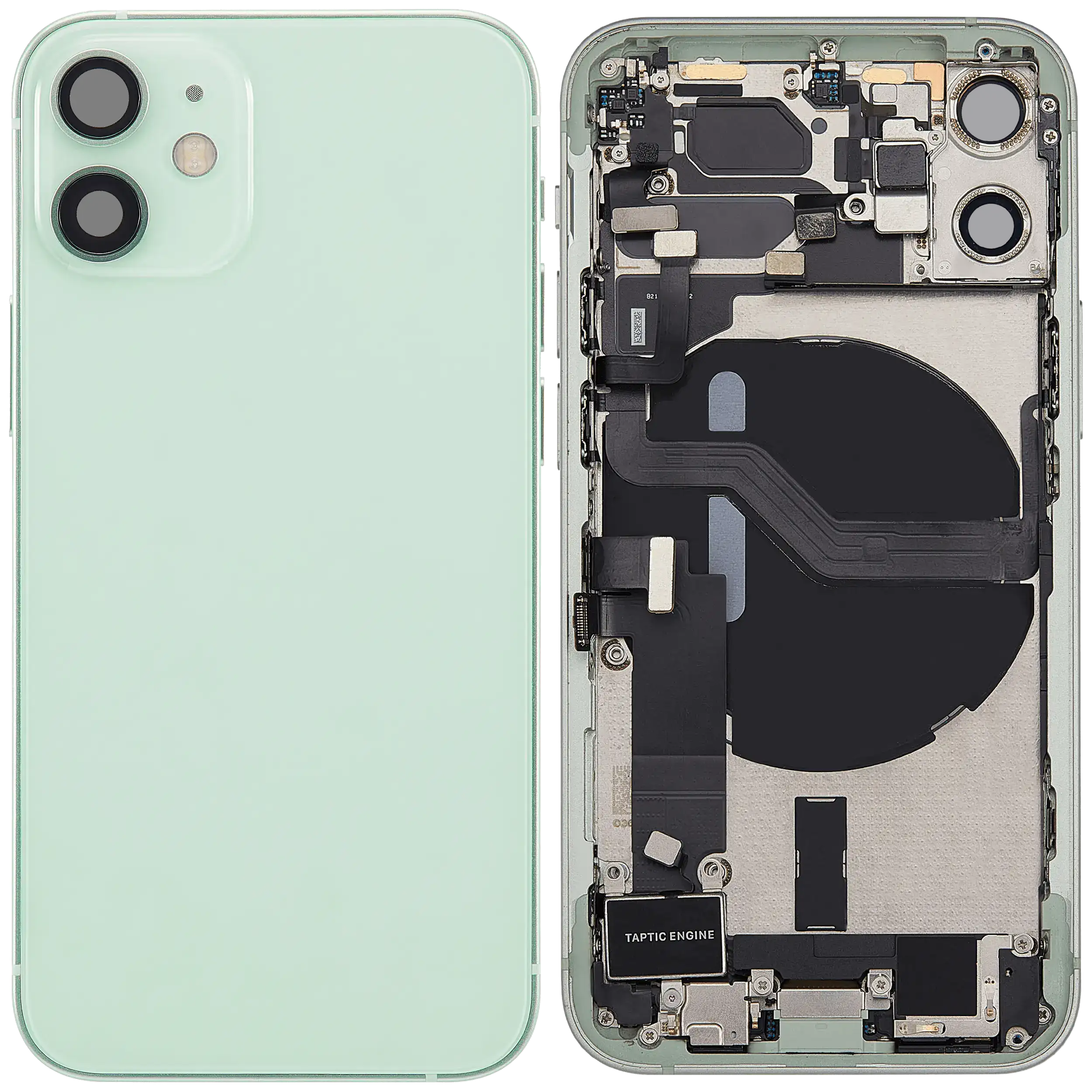Rückgehäuse mit Ladebuchsen-Flex und Kleinteilen für iPhone 12 Mini (EU / globale Version) (ausgebautes Originalteil: Grade C) (Green (Grün)) – Bild 2