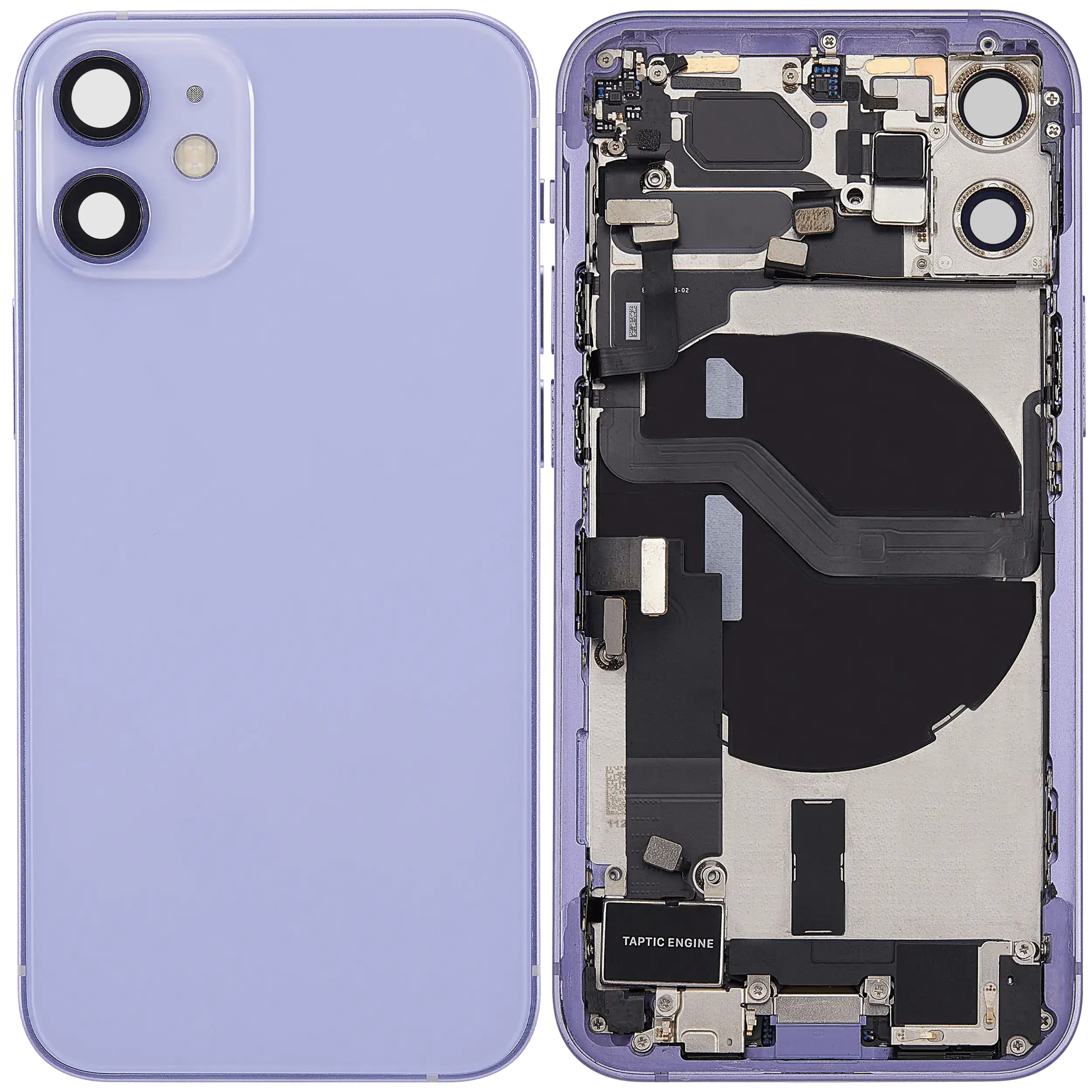 Rückgehäuse mit Ladebuchsen-Flex und Kleinteilen für iPhone 12 Mini (EU / globale Version) (ausgebautes Originalteil: Grade C) (Purple (Violett)) – Bild 2