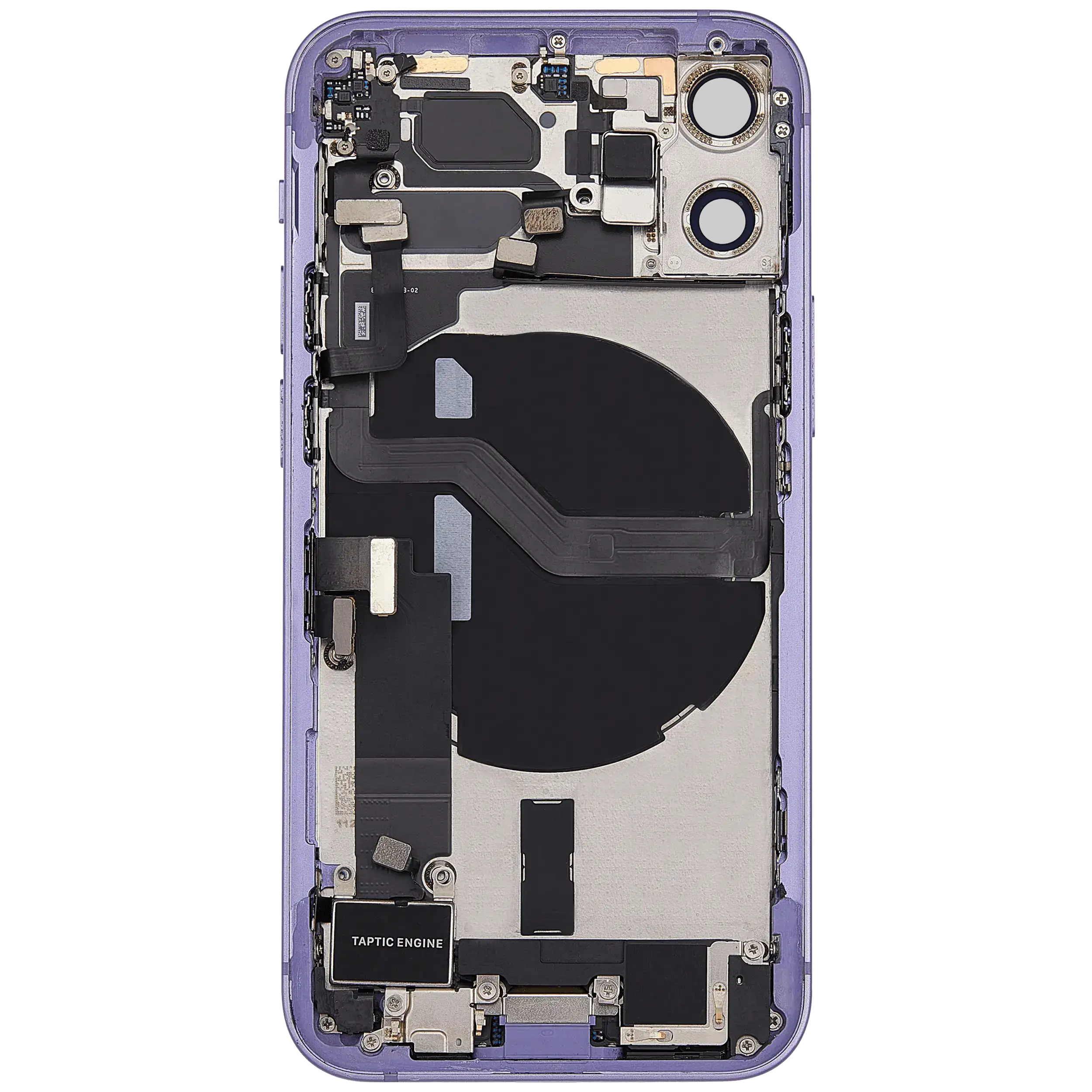 Rückgehäuse mit Ladebuchsen-Flex und Kleinteilen für iPhone 12 Mini (EU / globale Version) (ausgebautes Originalteil: Grade C) (Purple (Violett)) – Bild 4
