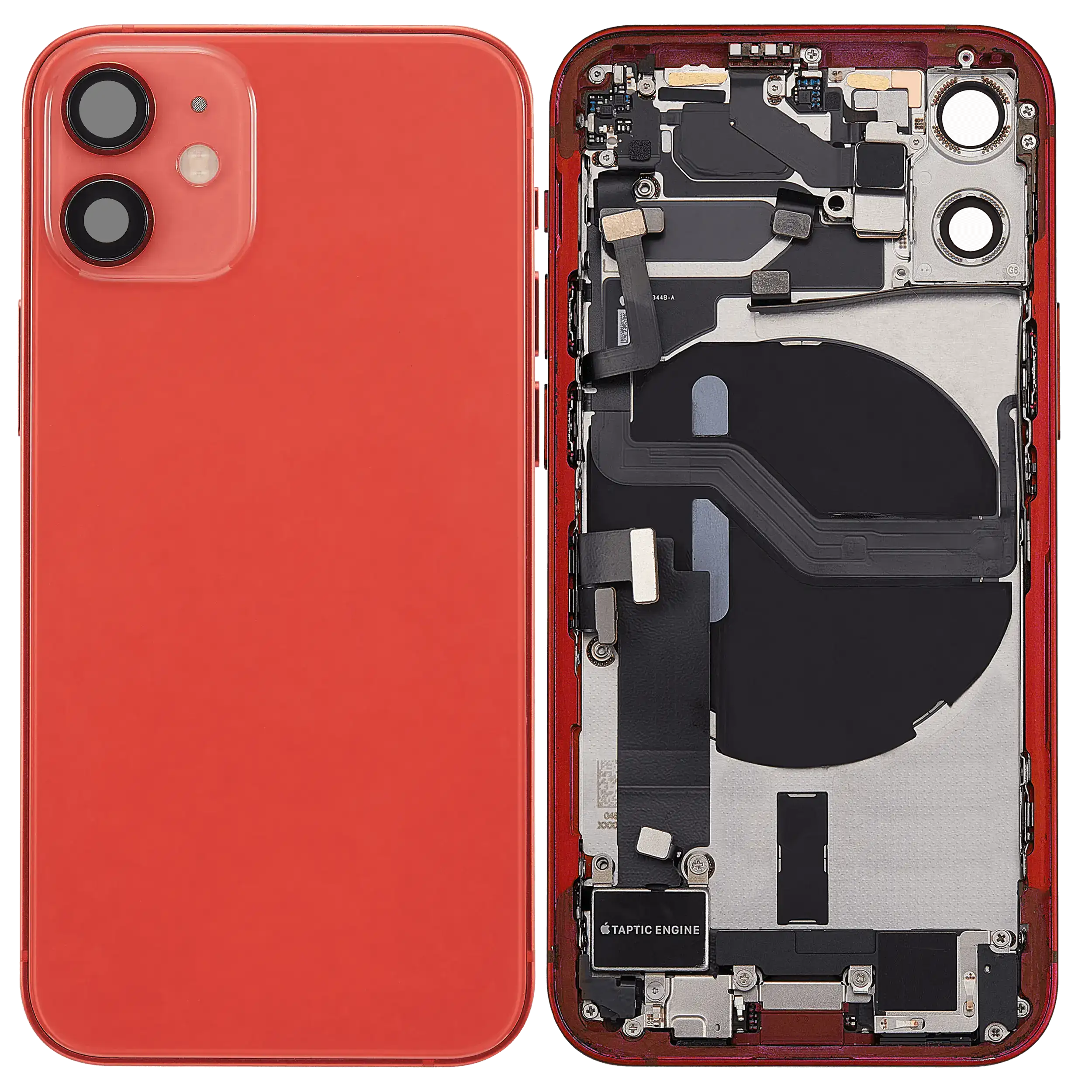 Rückgehäuse mit Ladebuchsen-Flex und Kleinteilen für iPhone 12 Mini (US-Version) (ausgebautes Originalteil: Grade A) (Red (Rot)) – Bild 2