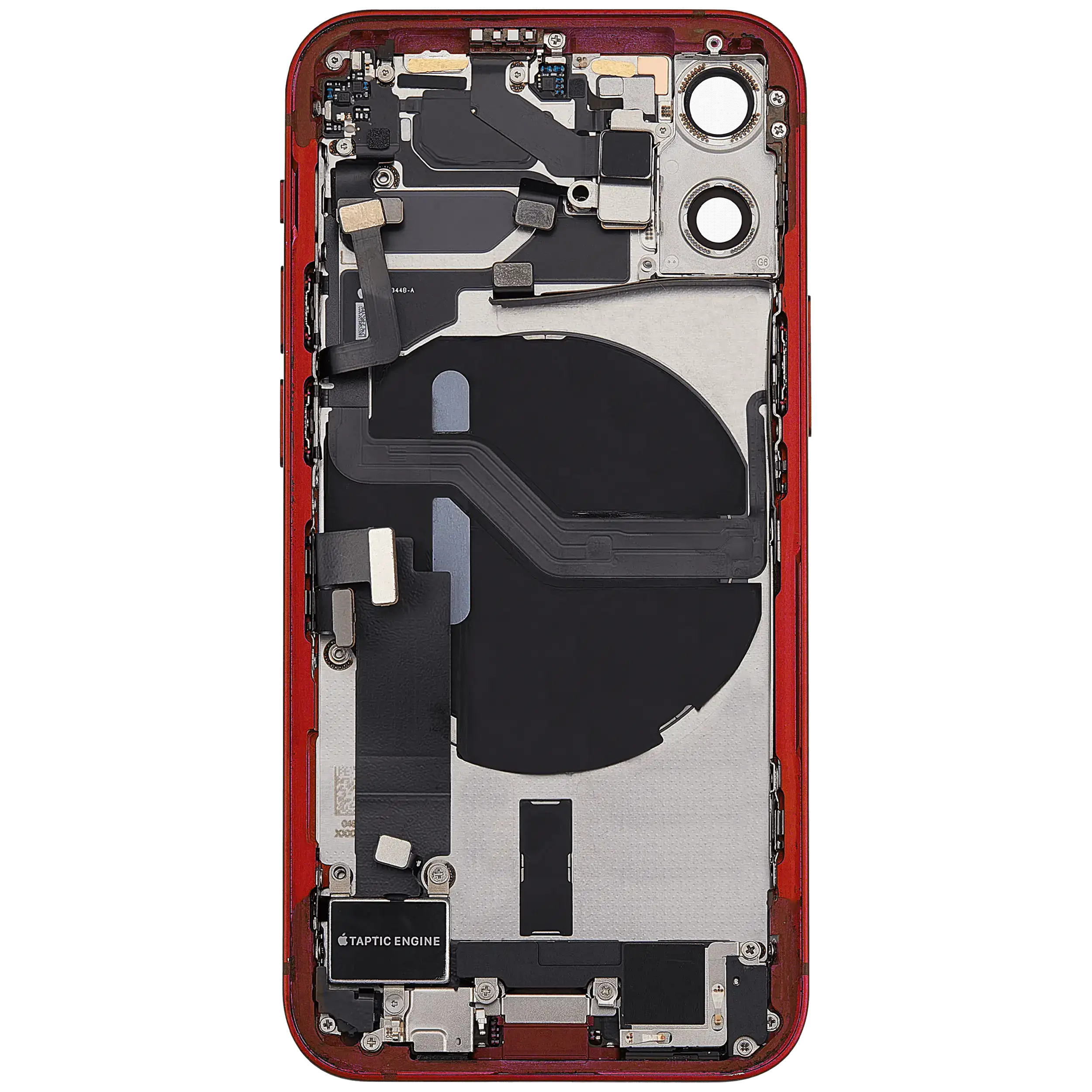 Rückgehäuse mit Ladebuchsen-Flex und Kleinteilen für iPhone 12 Mini (US-Version) (ausgebautes Originalteil: Grade A) (Red (Rot)) – Bild 4