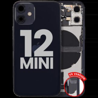Rückgehäuse mit Ladebuchsen-Flex und Kleinteilen für iPhone 12 Mini (US-Version) (ausgebautes Originalteil: Grade B) (Black (Schwarz))