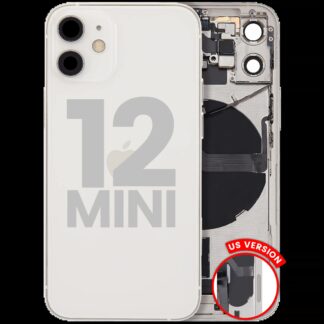 Rückgehäuse mit Ladebuchsen-Flex und Kleinteilen für iPhone 12 Mini (US-Version) (ausgebautes Originalteil: Grade B) (White (Weiß))