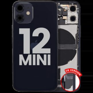 Rückgehäuse mit Ladebuchsen-Flex und Kleinteilen für iPhone 12 Mini (US-Version) (ausgebautes Originalteil: Grade C) (Black (Schwarz))