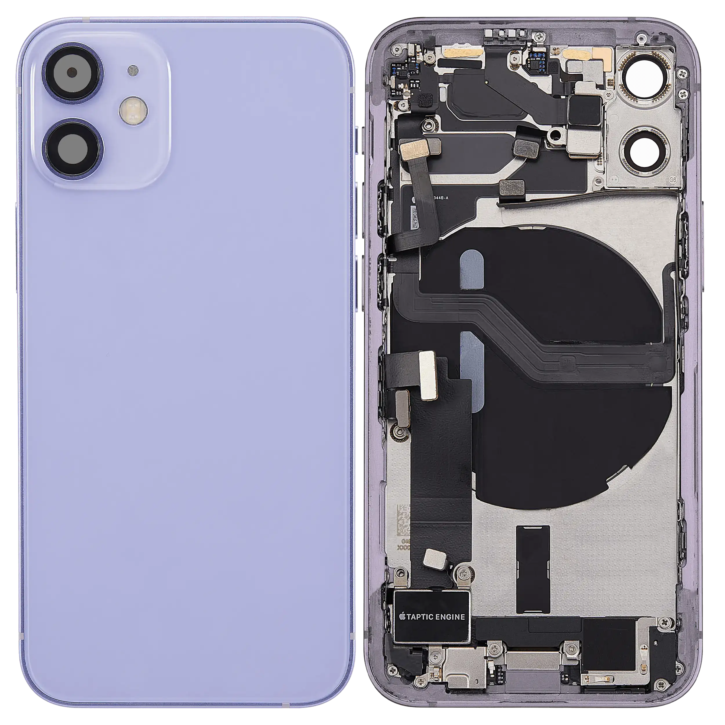 Rückgehäuse mit Ladebuchsen-Flex und Kleinteilen für iPhone 12 Mini (US-Version) (ausgebautes Originalteil: Grade C) (Purple (Violett)) – Bild 2