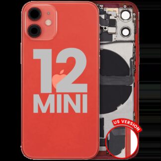 Rückgehäuse mit Ladebuchsen-Flex und Kleinteilen für iPhone 12 Mini (US-Version) (ausgebautes Originalteil: Grade C) (Red (Rot))