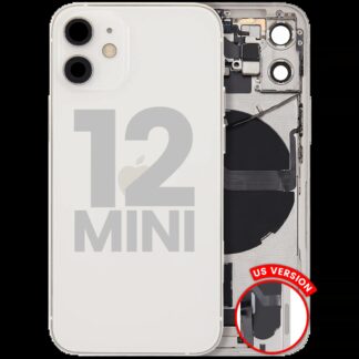 Rückgehäuse mit Ladebuchsen-Flex und Kleinteilen für iPhone 12 Mini (US-Version) (ausgebautes Originalteil: Grade C) (White (Weiß))