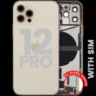 Rückgehäuse mit Ladebuchsen-Flex und Kleinteilen für iPhone 12 Pro (EU / globale Version) (ausgebautes Originalteil: Grade B) (Gold)