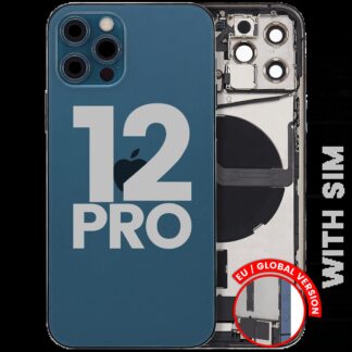 Rückgehäuse mit Ladebuchsen-Flex und Kleinteilen für iPhone 12 Pro (EU / globale Version) (ausgebautes Originalteil: Grade B) (Pacific Blue)