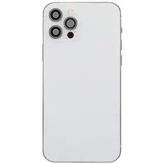 Rückgehäuse mit Ladebuchsen-Flex und Kleinteilen für iPhone 12 Pro (EU / globale Version) (ausgebautes Originalteil: Grade B) (Silver (Silber))