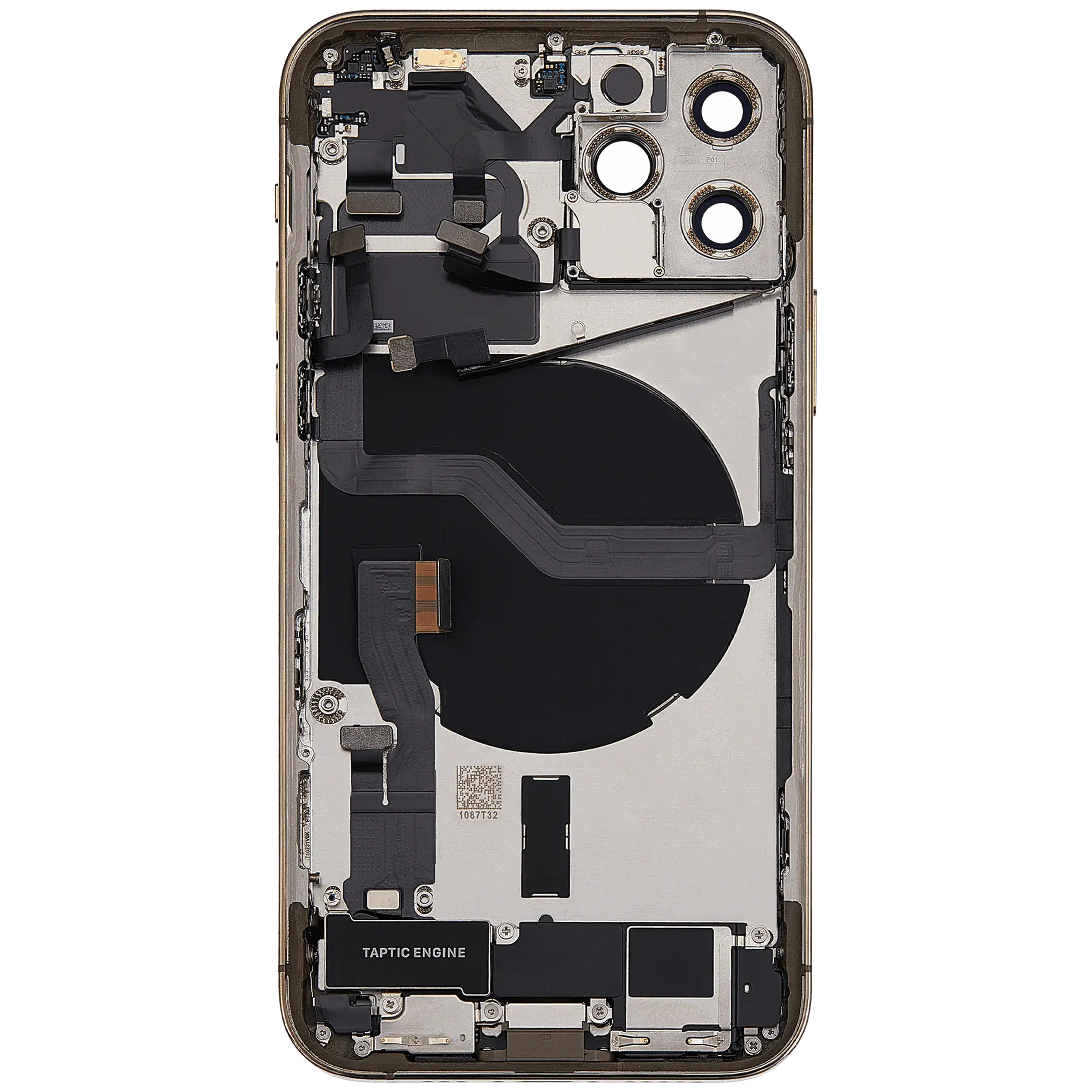 Rückgehäuse mit Ladebuchsen-Flex und Kleinteilen für iPhone 12 Pro (EU / globale Version) (ausgebautes Originalteil: Grade C) (Gold) – Bild 4