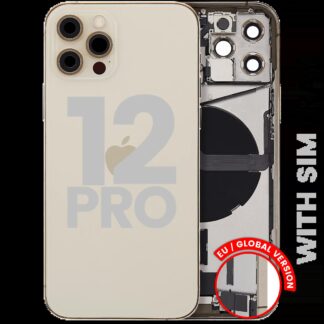 Rückgehäuse mit Ladebuchsen-Flex und Kleinteilen für iPhone 12 Pro (EU / globale Version) (ausgebautes Originalteil: Grade C) (Gold)