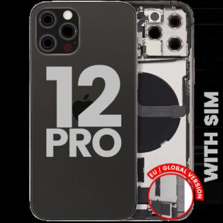 Rückgehäuse mit Ladebuchsen-Flex und Kleinteilen für iPhone 12 Pro (EU / globale Version) (ausgebautes Originalteil: Grade C) (Graphite)