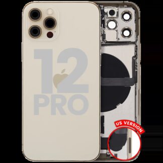 Rückgehäuse mit Ladebuchsen-Flex und Kleinteilen für iPhone 12 Pro (US-Version) (ausgebautes Originalteil: Grade A) (Gold)