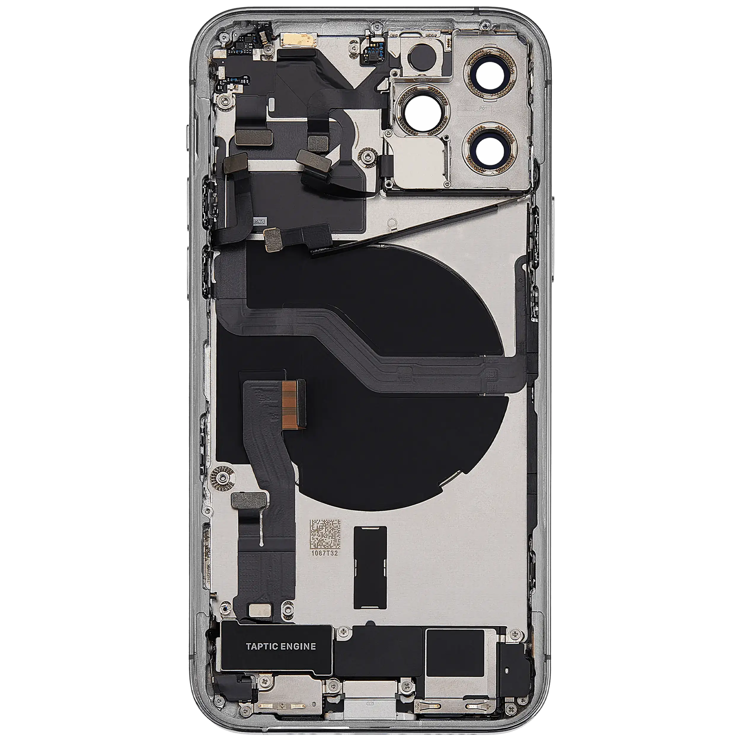 Rückgehäuse mit Ladebuchsen-Flex und Kleinteilen für iPhone 12 Pro (US-Version) (ausgebautes Originalteil: Grade A) (Silver (Silber)) – Bild 4